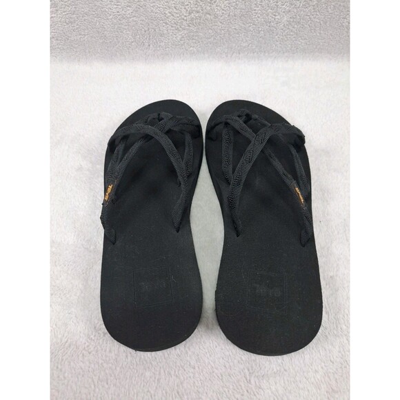 Teva Olowahu Slides Black Slip On Sandals Flip Flops 6840 Size 8 Womens Comfy - Picture 8 of 10